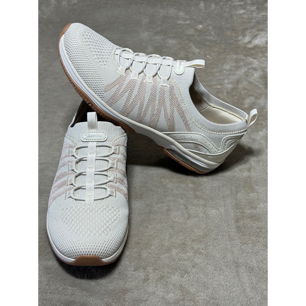 Skechers Air-Cooled Memory Foam Stretch Fit Slip On Sneakers 100632 Off White 8 - Picture 2 of 6